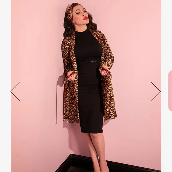 Leopard Cozy Cardigan - Matching Headband And Sash - Vixen By Micheline Pitt - Picture 2 of 7